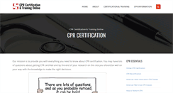 Desktop Screenshot of cprcertificationtrainingonline.com